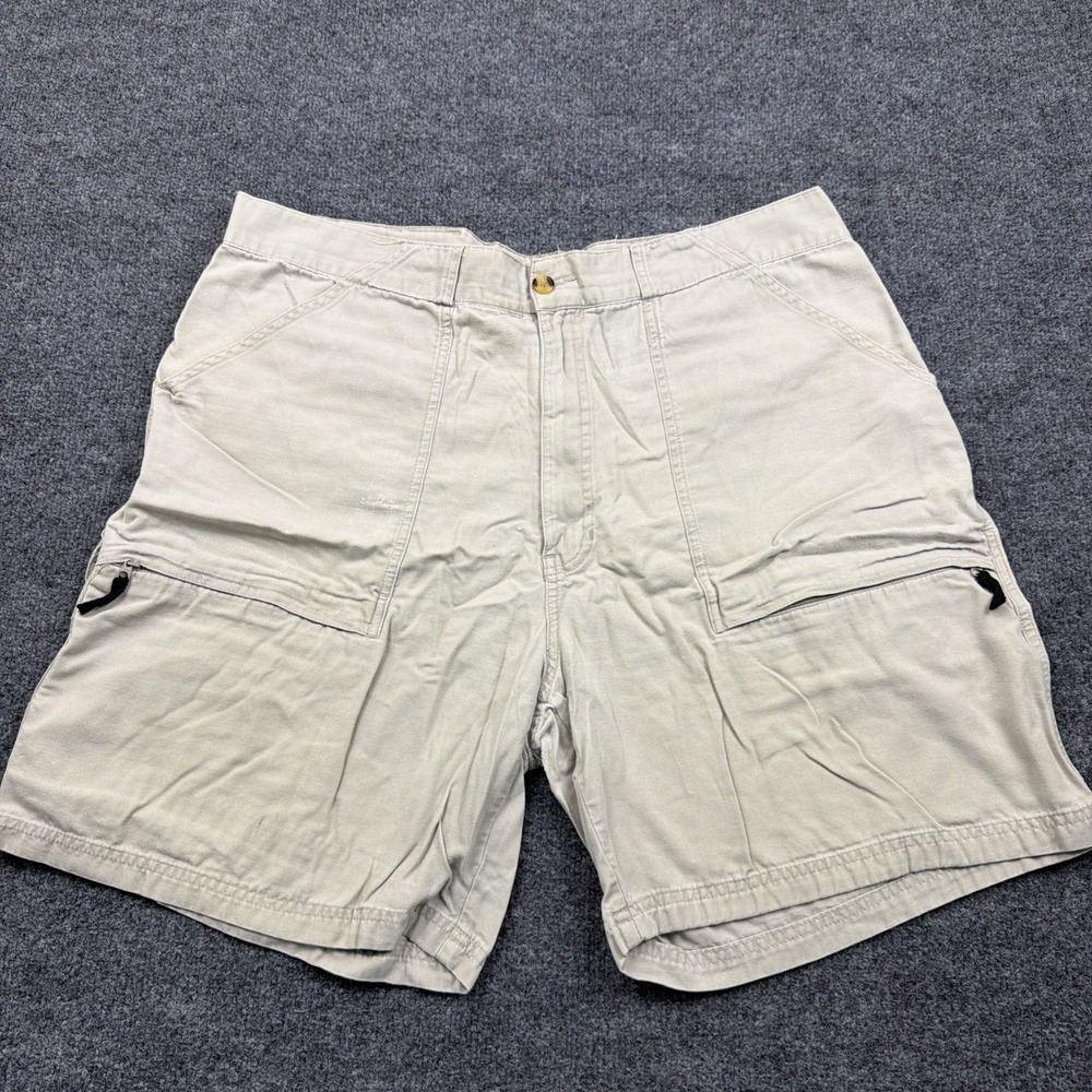 Harbor Bay Size 40 x 9.5 Mens Beige 100% Cotton Cargo Shorts Outdoor